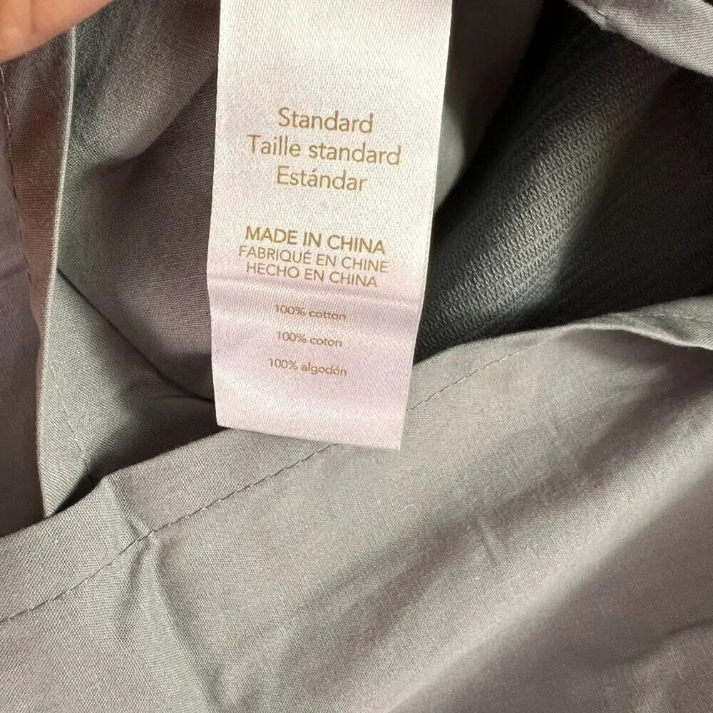 Pottery Barn PB Teen Standard Pillow Sham Corduroy Gray 3347